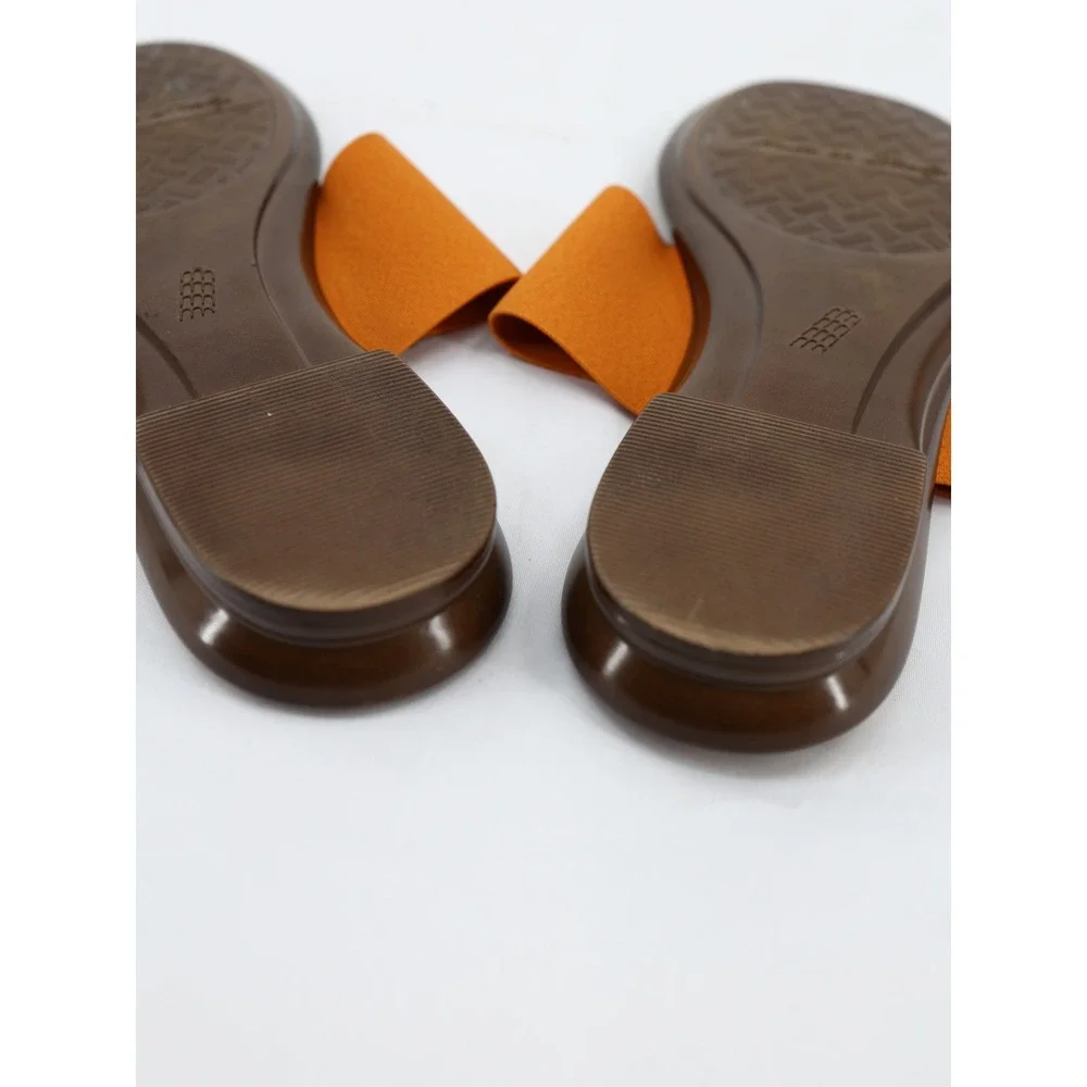 Italian Shoemakers Afia Orange Stretch Thong Sandals Slip On Italy 9.5